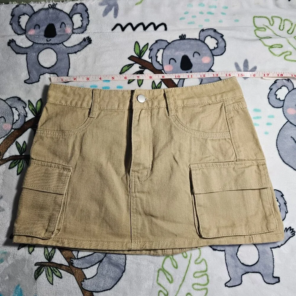 SHEIN ICON Flap Pocket Side Cargo Denim Skirt - Picture 5 of 8